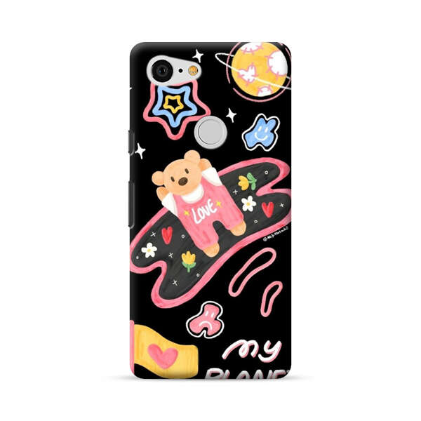 Cute Teddy Bear Love Space Design Google Pixel 3 XL Hard Case