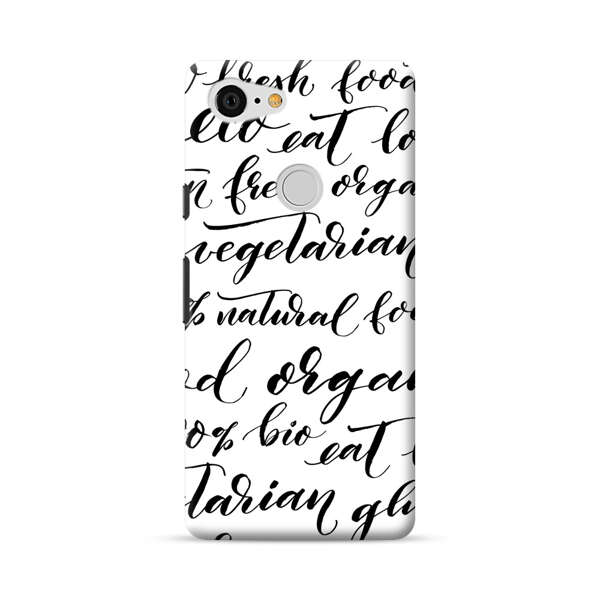 Healthy Food Lifestyle Calligraphy Pattern Google Pixel 3 XL Hard Case