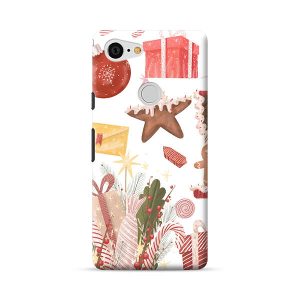 Holiday Gingerbread Candy Cane Gifts Google Pixel 3 XL Hard Case