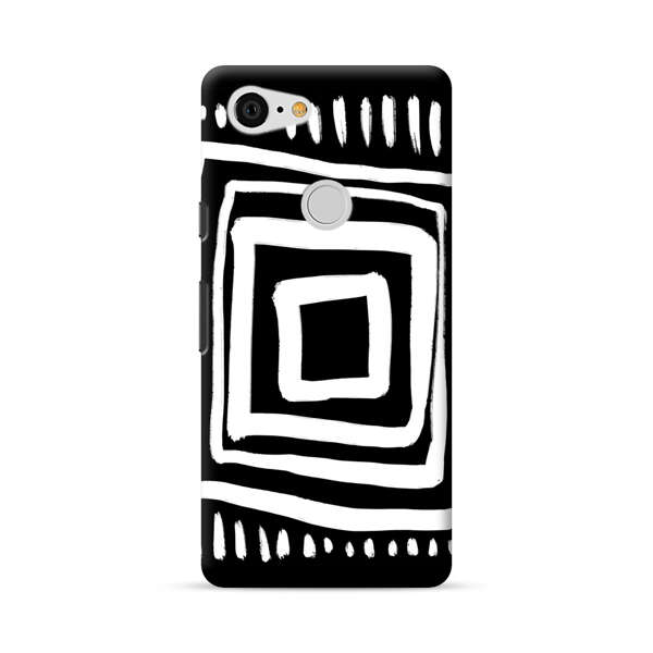 Minimalist Geometric Black and White Design Google Pixel 3 XL Hard Case