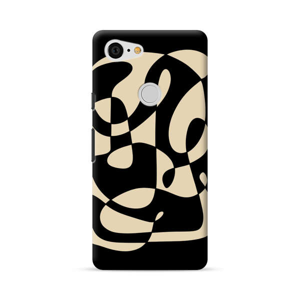 Modern Abstract Beige and Black Geometry Google Pixel 3 XL Hard Case