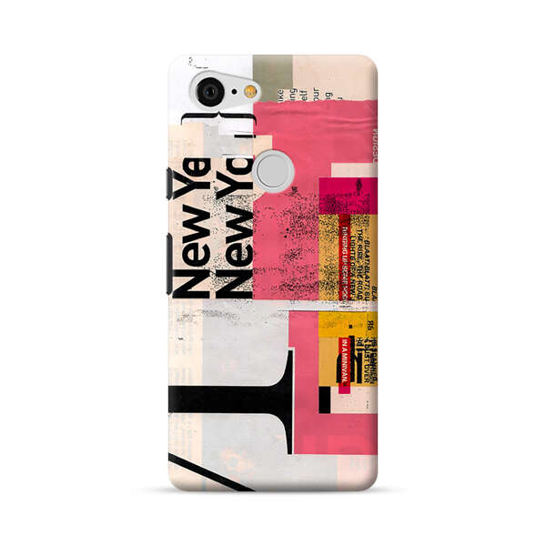 Modern Abstract Collage Artwork Google Pixel 3 XL Hard Case