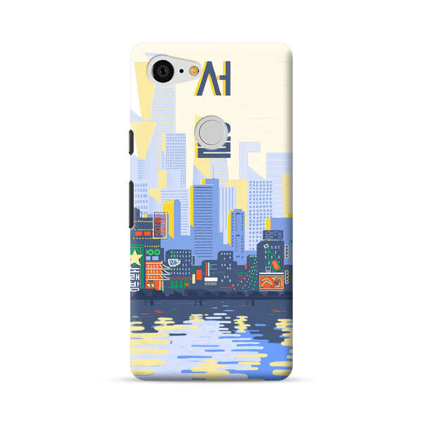 Modern City Skyline Reflection Google Pixel 3 XL Hard Case