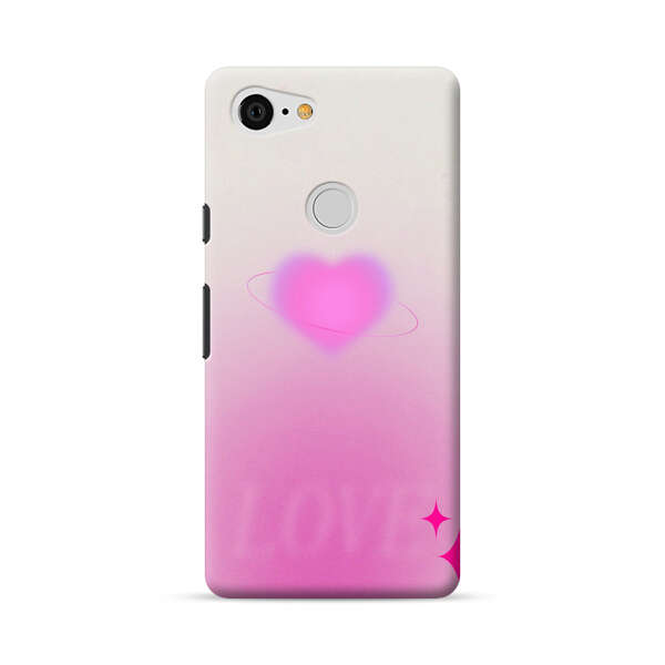Pink Glowing Heart Love Sparkle Google Pixel 3 XL Hard Case