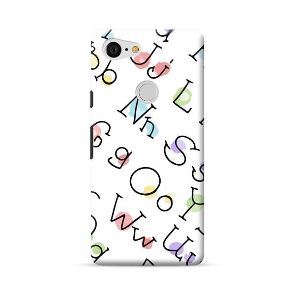 Playful Alphabet Pattern with Colorful Letters Google Pixel 3 XL Hard Case