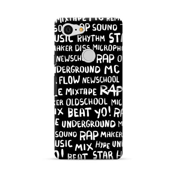 Rap Hip Hop Words Collage Google Pixel 3 XL Hard Case