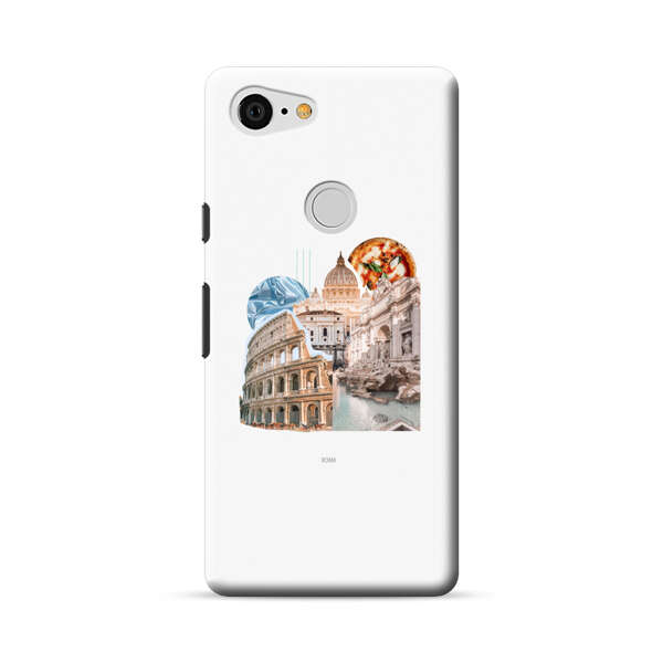 Rome Landmarks with Pizza Google Pixel 3 XL Hard Case