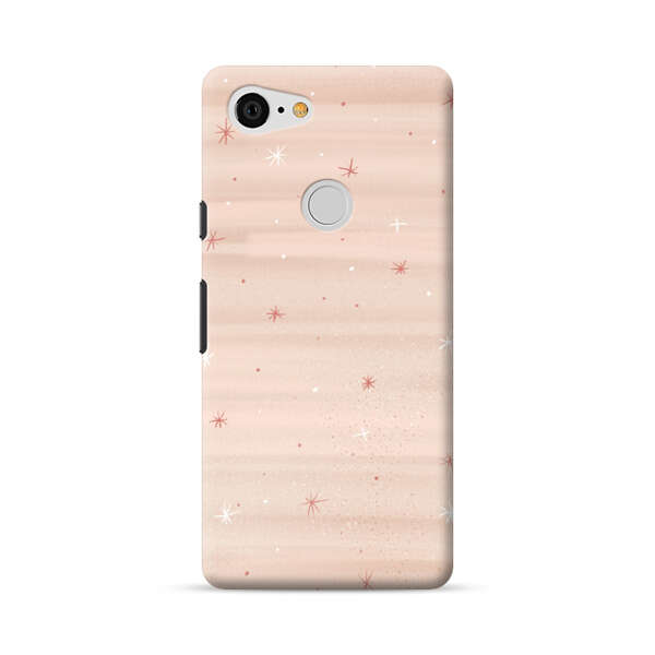 Soft Pink Background with Delicate Stars Google Pixel 3 XL Hard Case