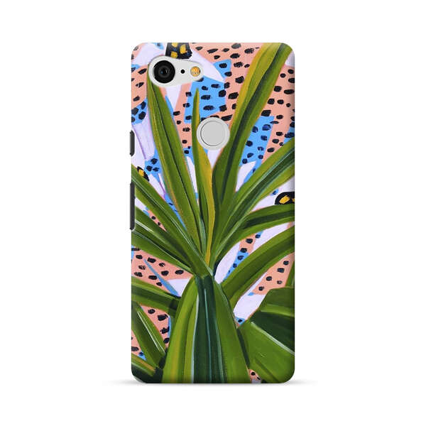 Tropical Leaves Abstract Pattern Google Pixel 3 XL Hard Case
