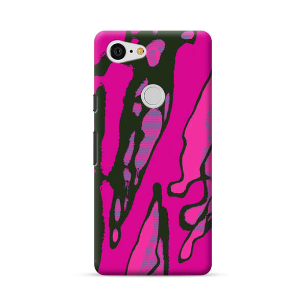 Vibrant Abstract Magenta Black Pattern Google Pixel 3 XL Hard Case