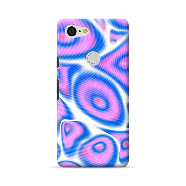Vibrant Abstract Pink and Blue Swirl Pattern Google Pixel 3 XL Hard Case