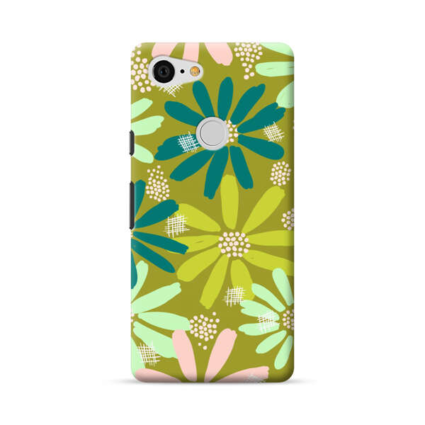 Vibrant Floral Daisy Pattern Google Pixel 3 XL Hard Case