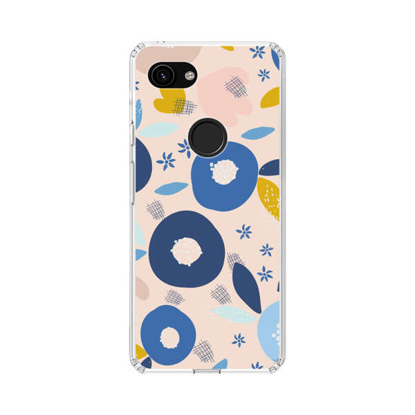 Abstract Floral Pattern with Blue, Pink and Mustard Flowers Google Pixel 3a Case