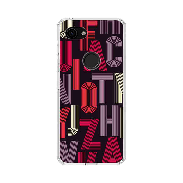 Abstract Letters Pattern Google Pixel 3a Case
