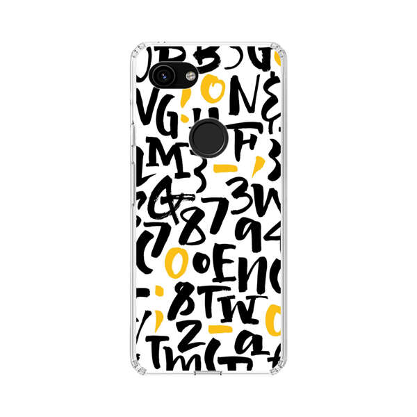 Abstract Typography Letter Number Pattern Google Pixel 3a Case
