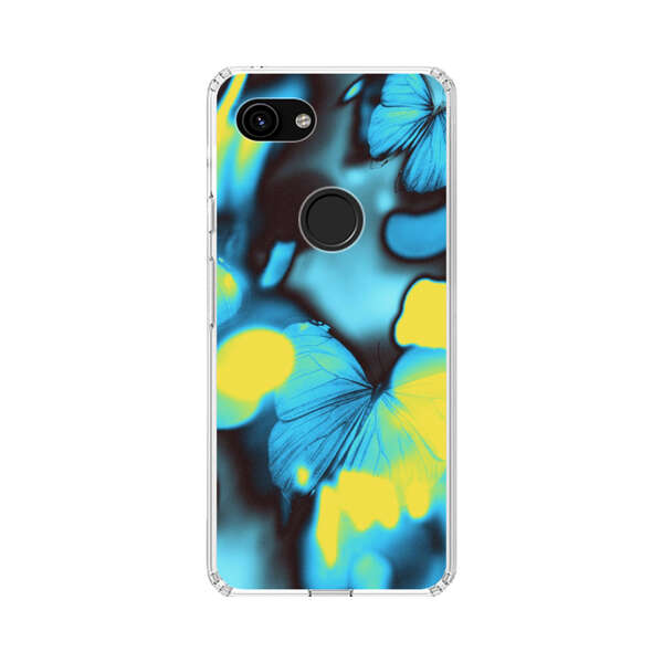 Blue Butterflies Glowing Abstract Background Google Pixel 3a Case
