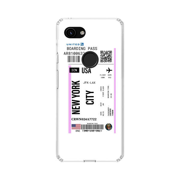 Boarding Pass New York City Flight Ticket Google Pixel 3a Case
