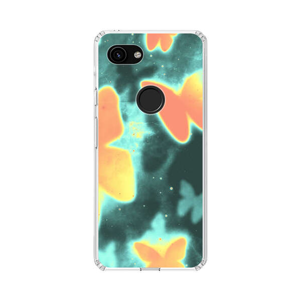 Bright Glowing Orange Butterflies Blue Background Google Pixel 3a Case