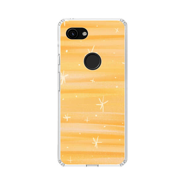 Bright Orange Star Pattern Google Pixel 3a Case
