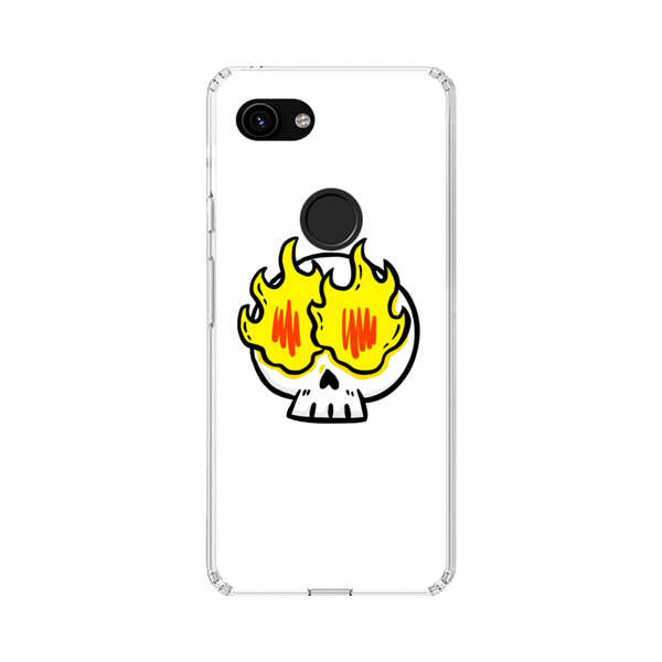 Cartoon Skull with Flames Google Pixel 3a Case
