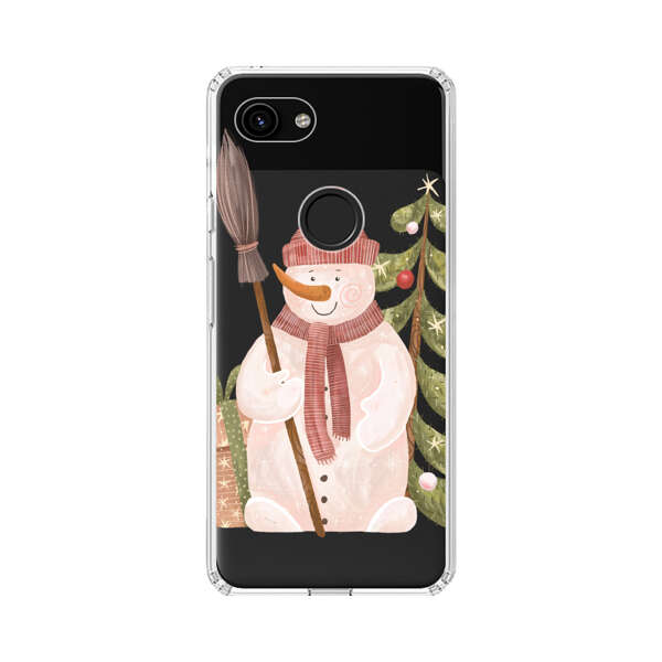 Charming Winter Snowman Illustration Google Pixel 3a Case