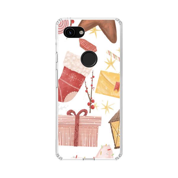 Christmas Festive Pattern with Gingerbread and Gifts Google Pixel 3a Case