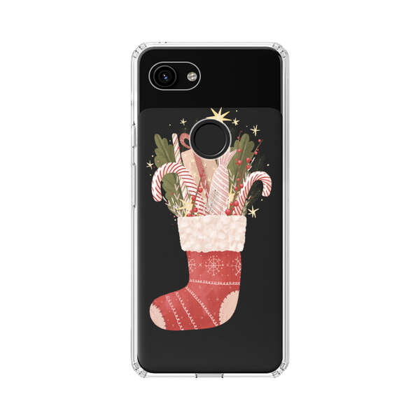 Christmas Stocking with Gifts and Candy Canes Google Pixel 3a Case