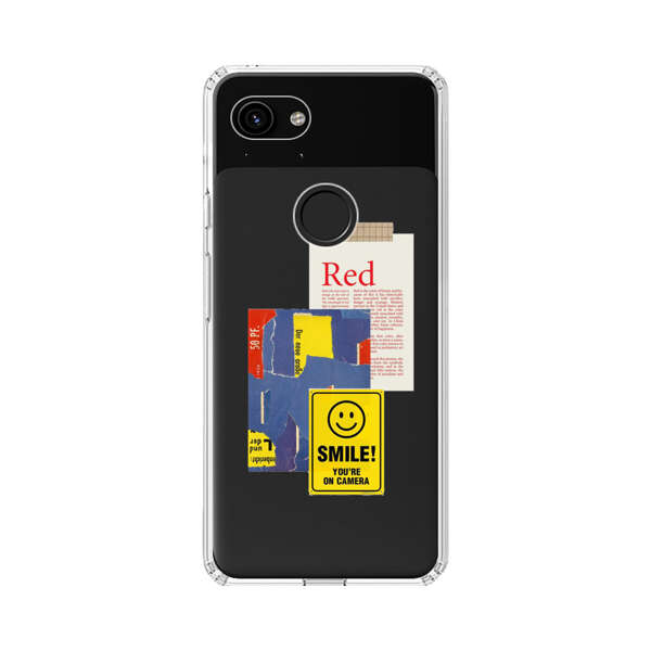 Collage Torn Paper Smiley Face Yellow Sign Google Pixel 3a Case