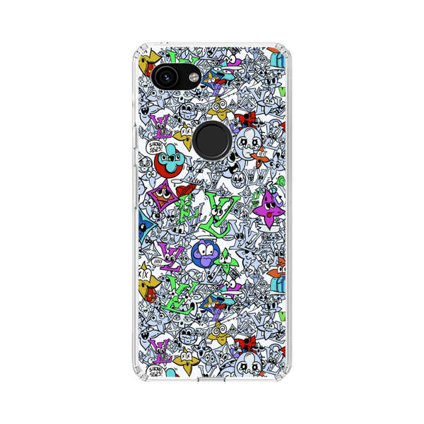 Colorful Cartoon Graffiti Pattern Google Pixel 3a Case
