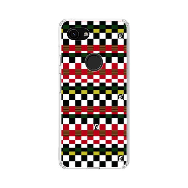 Colorful Checkerboard Stripes Pattern Google Pixel 3a Case