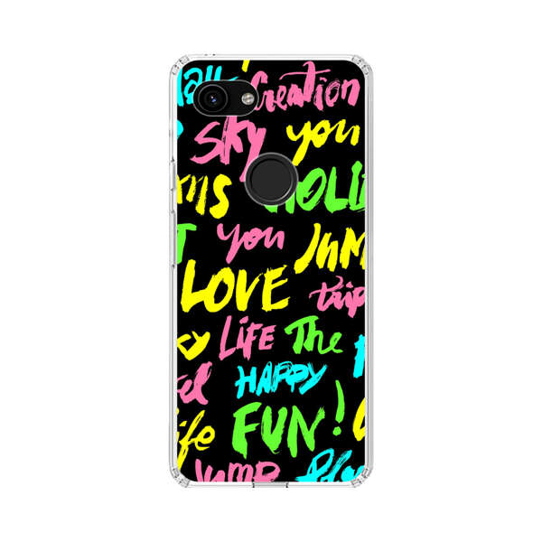 Colorful Positive Motivational Words Pattern Google Pixel 3a Case