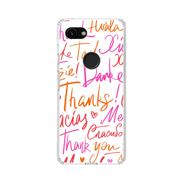 Colorful Thank You Multilingual Pattern Google Pixel 3a Case