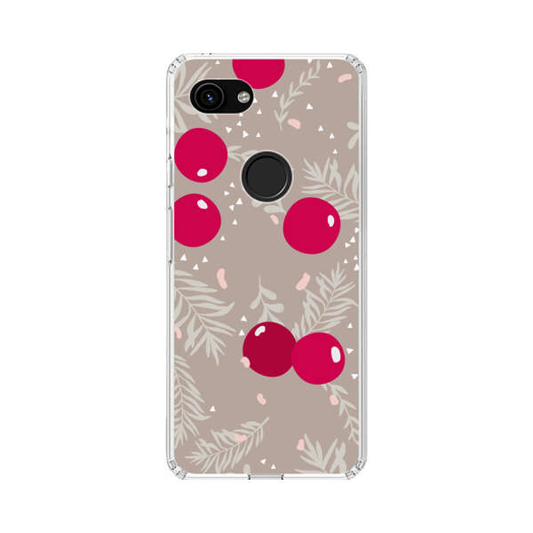 Cranberries and pine branches holiday pattern Google Pixel 3a Case