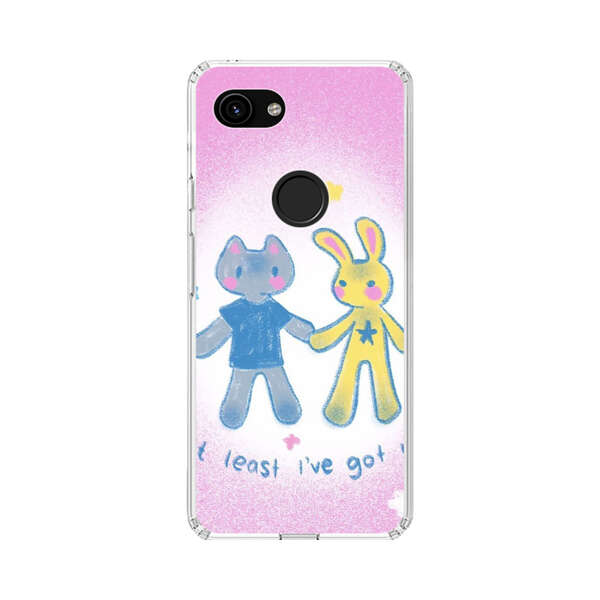 Cute Cat and Rabbit Holding Hands Google Pixel 3a Case