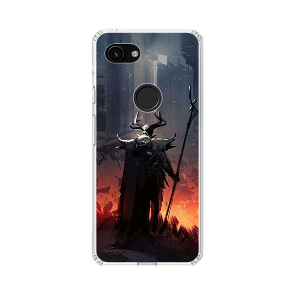 Dark Fantasy Warrior with Horned Helmet Google Pixel 3a Case