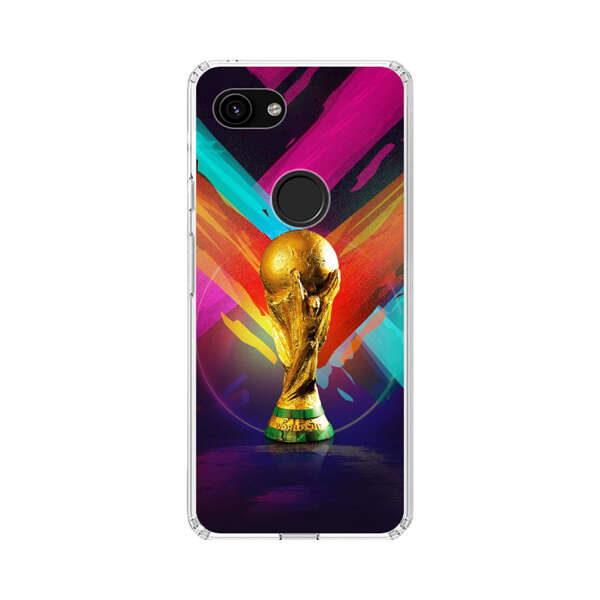 Golden Soccer Trophy with Colorful Abstract Background Google Pixel 3a Case