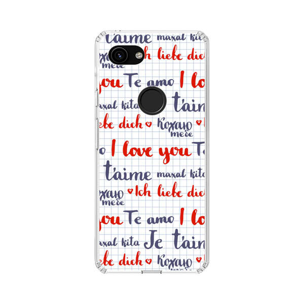 Love Message Multilingual Pattern Google Pixel 3a Case