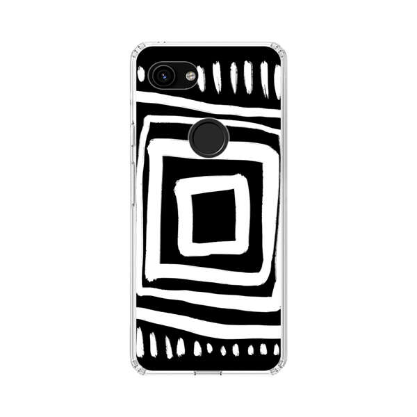 Minimalist Geometric Black and White Design Google Pixel 3a Case