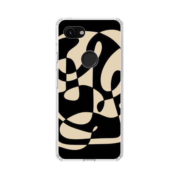 Modern Abstract Beige and Black Geometry Google Pixel 3a Case