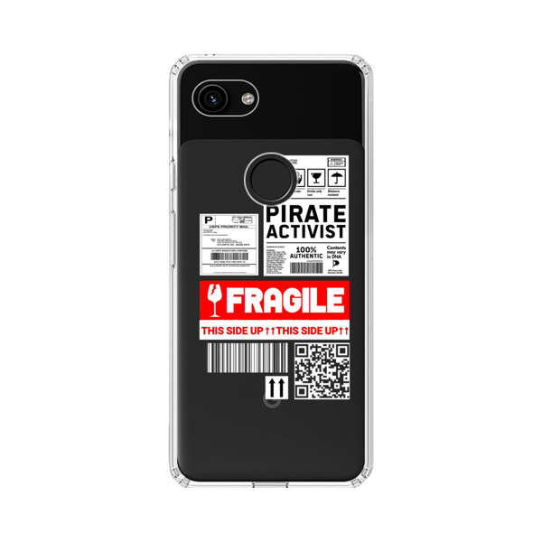Pirate Activist Fragile Shipping Label Google Pixel 3a Case