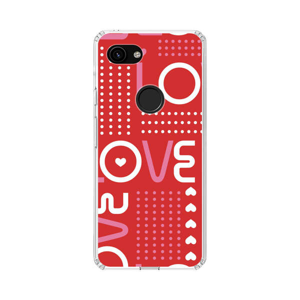 Red Love Typography Pattern Google Pixel 3a Case