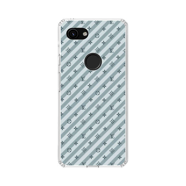 Stylish Blue Diagonal Striped Luxury Logo Pattern Google Pixel 3a Case