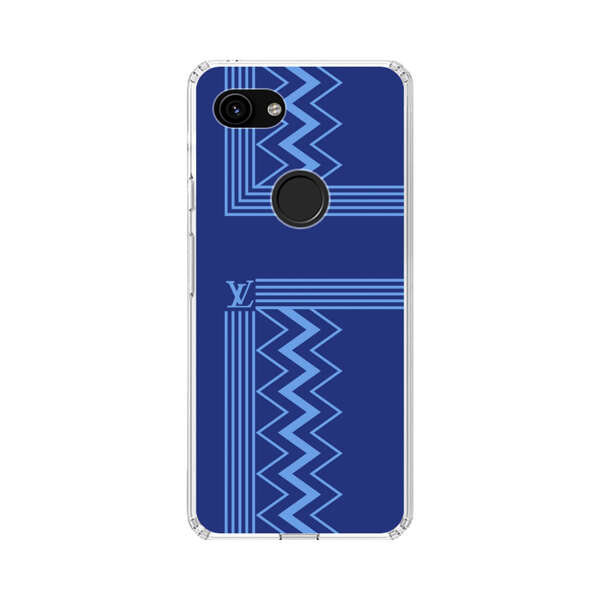 Stylish Geometric Zigzag Pattern in Blue Google Pixel 3a Case