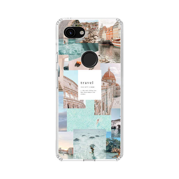 Travel Scenic Collage with Landmarks and Coastline Google Pixel 3a Case