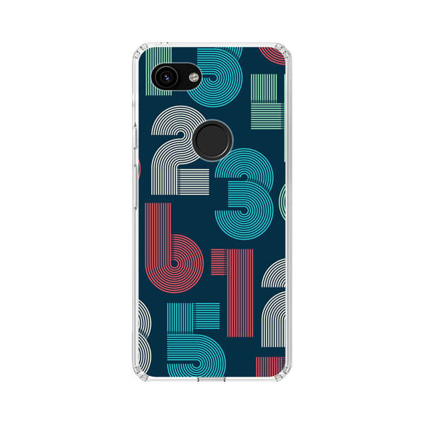 Vibrant Seamless Pattern of Colorful Stylized Numbers Google Pixel 3a Case