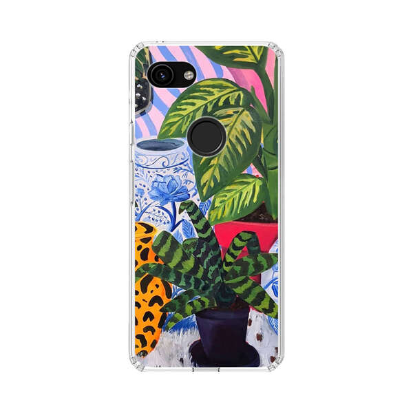 Vibrant Tropical Plants and Decorative Vases Google Pixel 3a Case