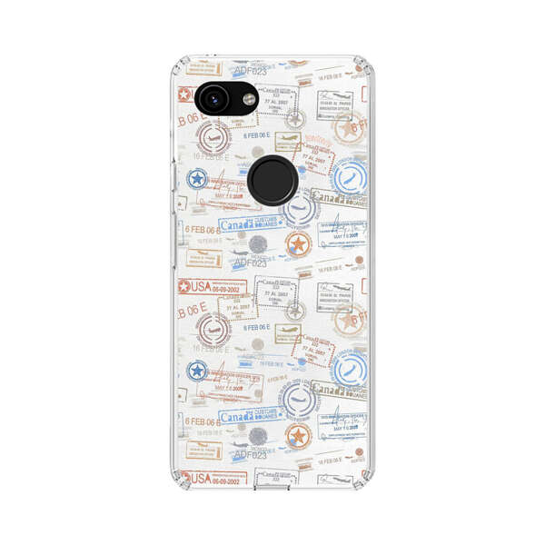 Vintage Passport Stamps Pattern Google Pixel 3a Case
