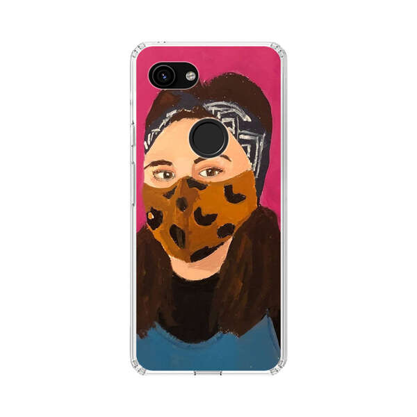 Woman Leopard Print Face Mask Google Pixel 3a Case