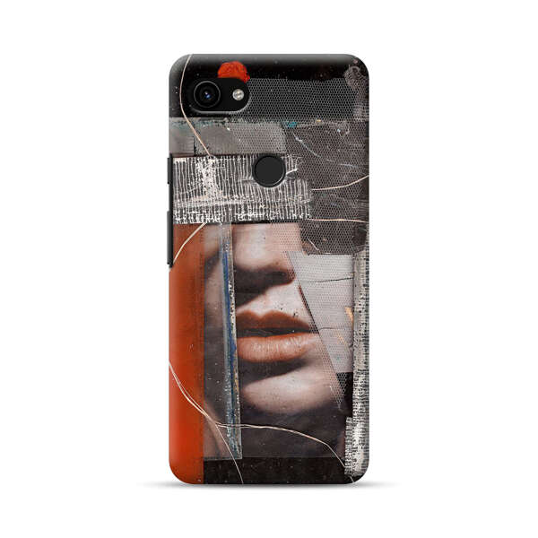 Abstract Collage Close Up Face Google Pixel 3a Hard Case