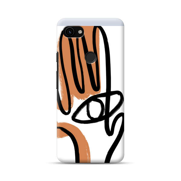 Abstract Minimalist Hand with Eye Google Pixel 3a Hard Case